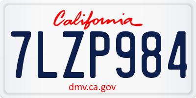 CA license plate 7LZP984