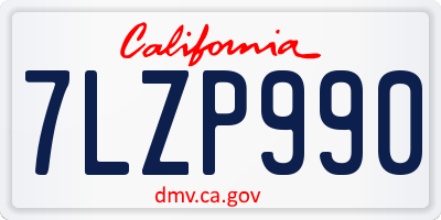 CA license plate 7LZP990