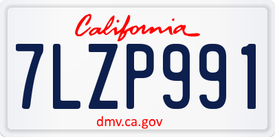 CA license plate 7LZP991