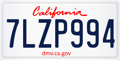 CA license plate 7LZP994
