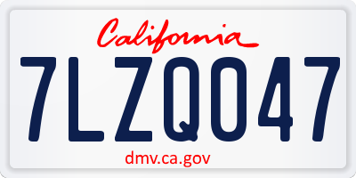 CA license plate 7LZQ047