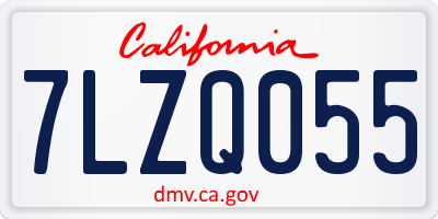 CA license plate 7LZQ055