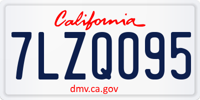 CA license plate 7LZQ095