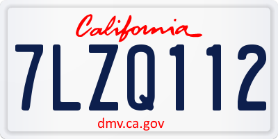 CA license plate 7LZQ112