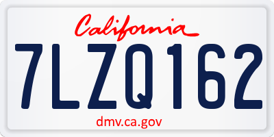 CA license plate 7LZQ162