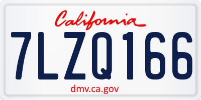 CA license plate 7LZQ166