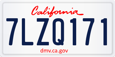 CA license plate 7LZQ171