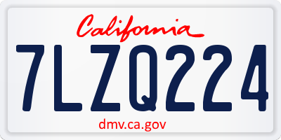 CA license plate 7LZQ224