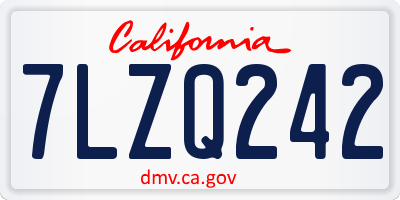 CA license plate 7LZQ242