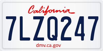 CA license plate 7LZQ247