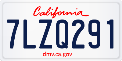 CA license plate 7LZQ291