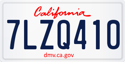 CA license plate 7LZQ410