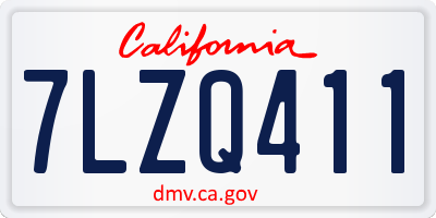CA license plate 7LZQ411