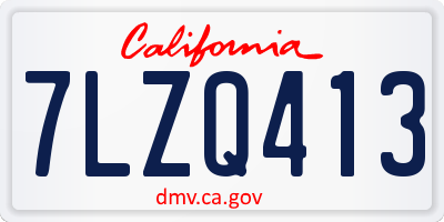 CA license plate 7LZQ413