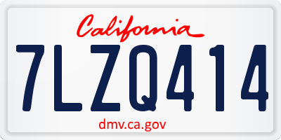 CA license plate 7LZQ414