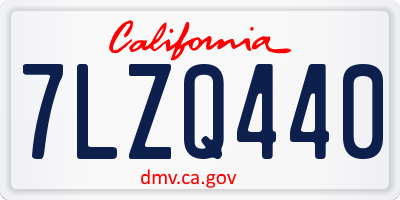CA license plate 7LZQ440