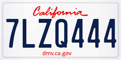 CA license plate 7LZQ444
