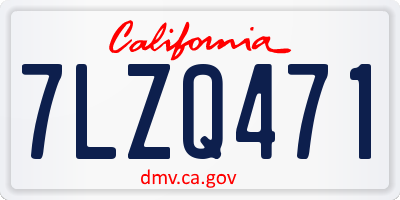 CA license plate 7LZQ471