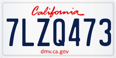 CA license plate 7LZQ473