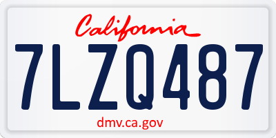 CA license plate 7LZQ487