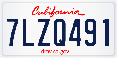 CA license plate 7LZQ491