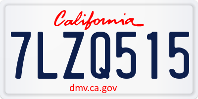 CA license plate 7LZQ515
