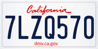CA license plate 7LZQ570