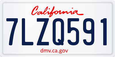 CA license plate 7LZQ591