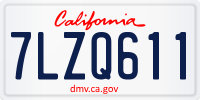 CA license plate 7LZQ611
