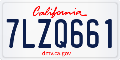 CA license plate 7LZQ661