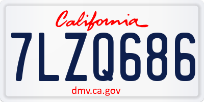 CA license plate 7LZQ686