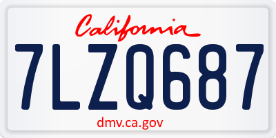 CA license plate 7LZQ687