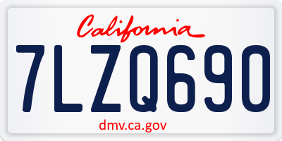 CA license plate 7LZQ690