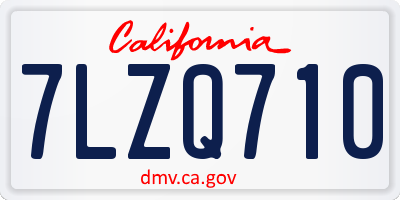 CA license plate 7LZQ710