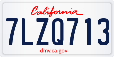 CA license plate 7LZQ713