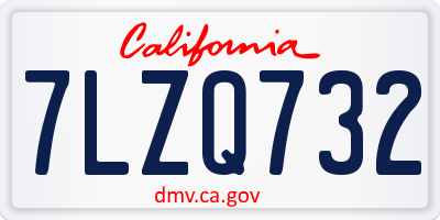 CA license plate 7LZQ732
