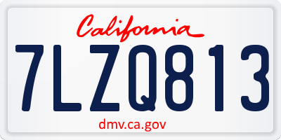 CA license plate 7LZQ813