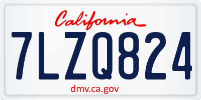 CA license plate 7LZQ824
