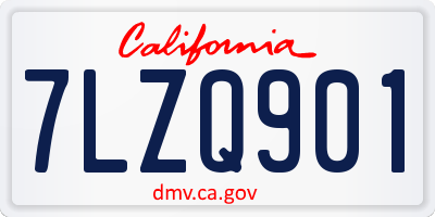 CA license plate 7LZQ901