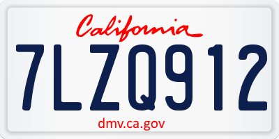CA license plate 7LZQ912