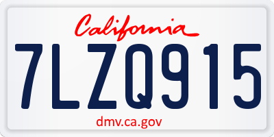 CA license plate 7LZQ915