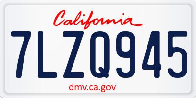 CA license plate 7LZQ945