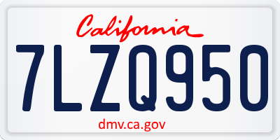 CA license plate 7LZQ950