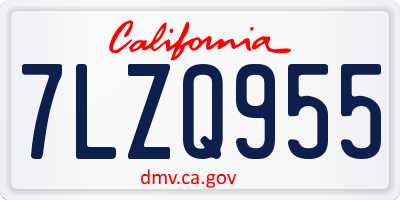 CA license plate 7LZQ955