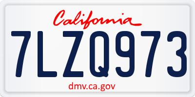 CA license plate 7LZQ973