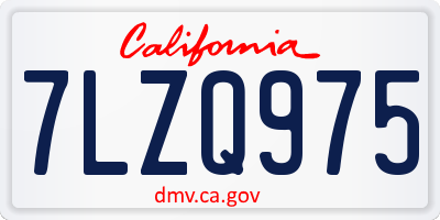 CA license plate 7LZQ975