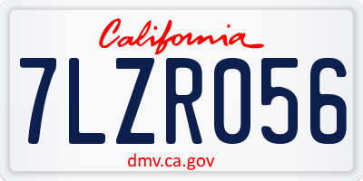 CA license plate 7LZR056
