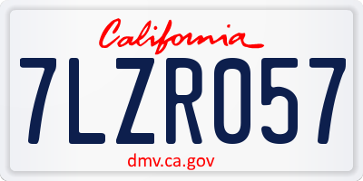 CA license plate 7LZR057