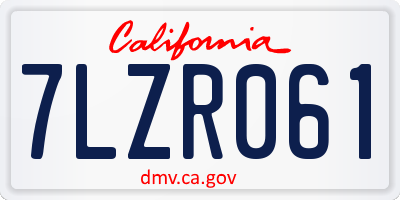 CA license plate 7LZR061