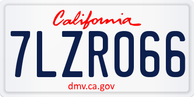 CA license plate 7LZR066